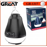 اسپیکر بلوتوث لامپی GREAT GR-ZQS1317 15W