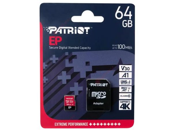 رم میکرو 64 گیگ پاتریوت Patriot EP A1 V30 U3 C10 + خشاب - تصویر 3