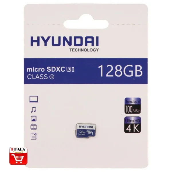 رم میکرو 128 گیگ هیوندای Hyundai A1 V30 U3 C10 100MB/s - تصویر 2