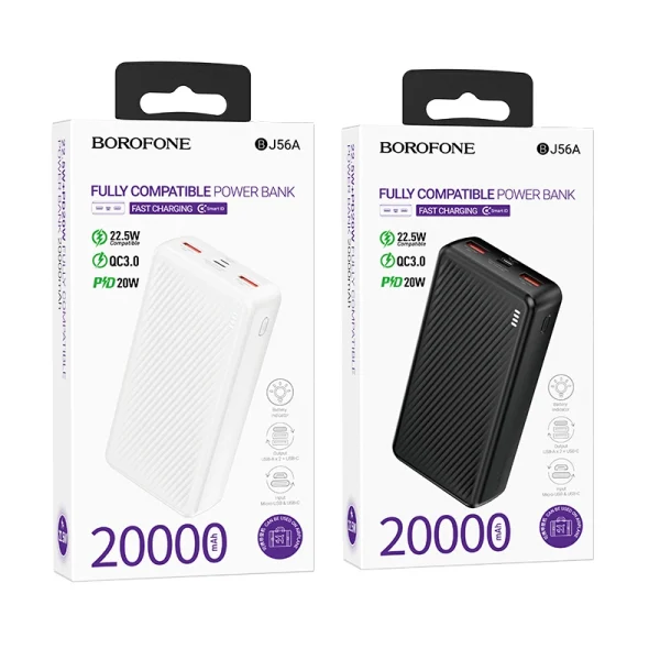 پاوربانک بروفون مدل BJ56a ظرفیت 20000mAh