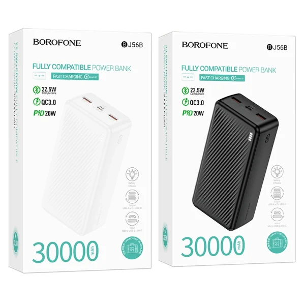 پاوربانک بروفون مدل BJ56b ظرفیت 30000mAh