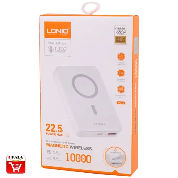 پاوربانک وایرلس مگنتی 22.5 وات 10000 الدینیو LDNIO Magnetic Wireless Power Bank PQ16 - تصویر 7