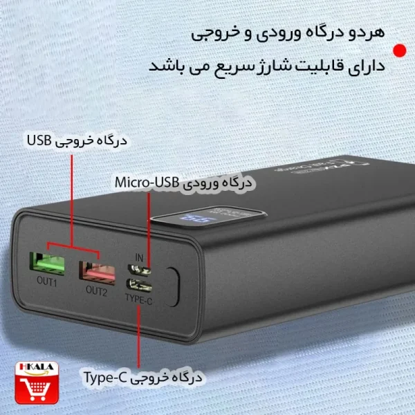 پاوربانک PZX مدل V83 – ظرفیت 20000mAh با شارژ سریع ۲۲.۵ وات - Image 3
