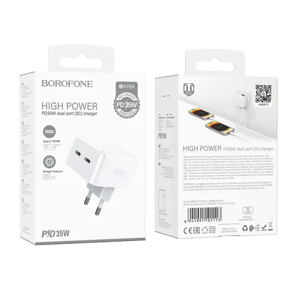 شارژر دیواری 35 وات بروفون مدل BA76A USB - Image 8