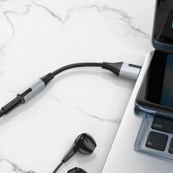 مبدل OTG USB-C به AUX 3.5mm بروفون Borofone مدل BV19 (پشتیبانی میکروفون) - تصویر 5