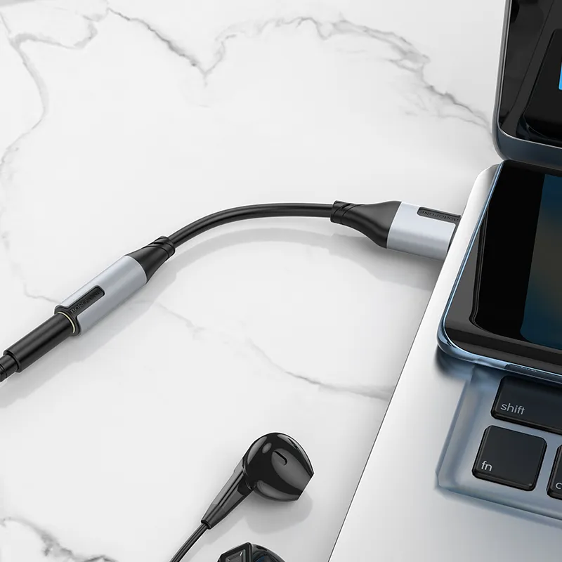مبدل OTG USB-C به AUX 3.5mm بروفون Borofone مدل BV19 (پشتیبانی میکروفون) - Image 5