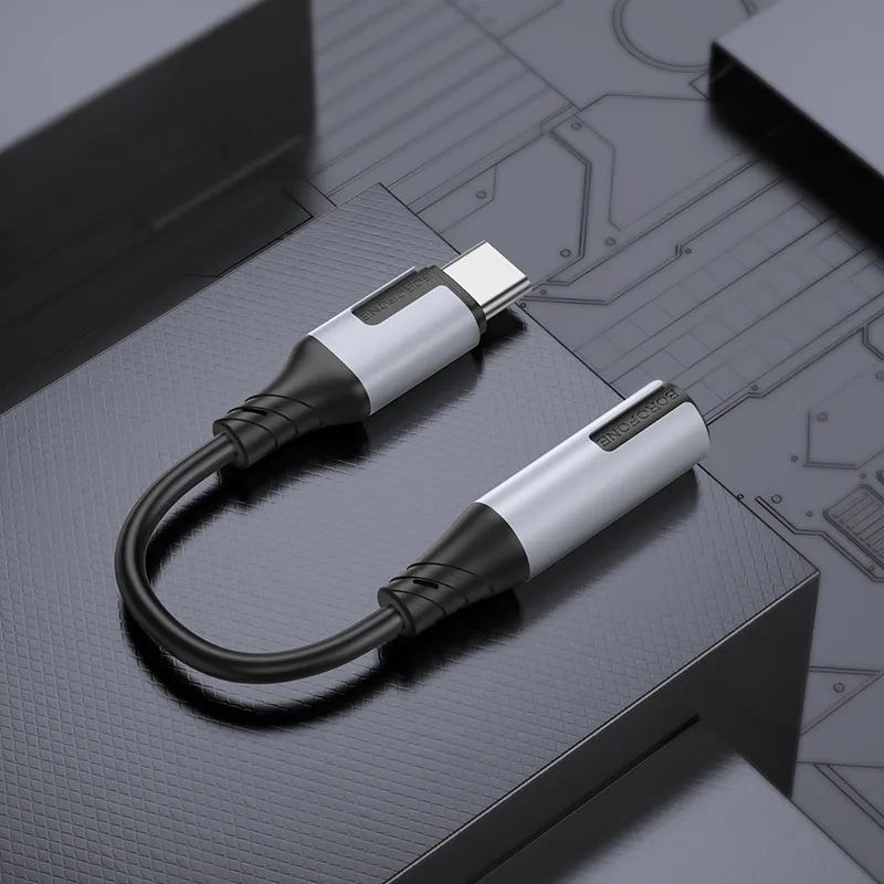 مبدل OTG USB-C به AUX 3.5mm بروفون Borofone مدل BV19 (پشتیبانی میکروفون) - Image 4