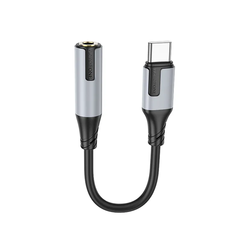 مبدل OTG USB-C به AUX 3.5mm بروفون Borofone مدل BV19 (پشتیبانی میکروفون) - Image 1